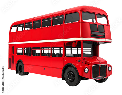 Iconic Red Double-Decker Bus: A Symbol of London isolated transparent png background
