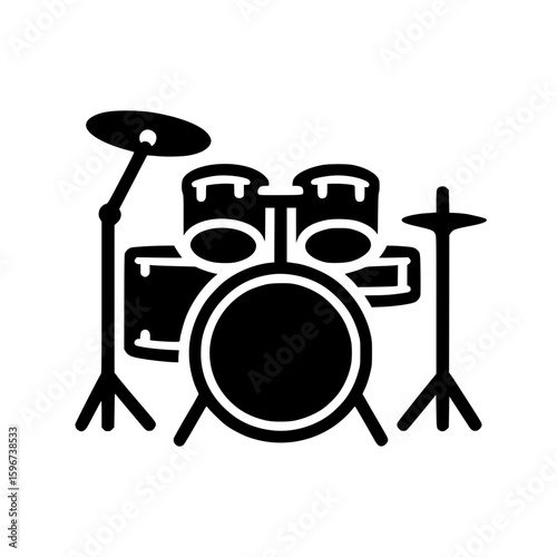 A silhouette of a drum set, ideal for music-themed projects