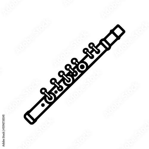 A minimalistic outline of a flute, representing musical instruments and creativity. This elegant instrument awaits to create beautiful melody