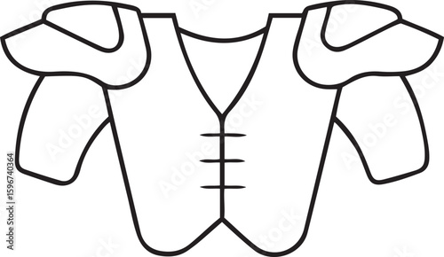 Retro American football shoulder pads vector icon, American football shoulder pads silhouette vector, Editable American football shoulder pads vector graphics design