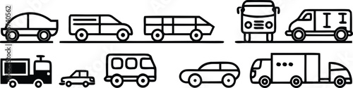 Set of metal numbers and chain links with vehicle and transport icons vector illustration
