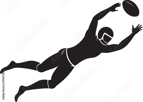 Editable American football or rugby player vector icon design, Classic American football or rugby player vector illustration, American football or rugby player silhouette vector