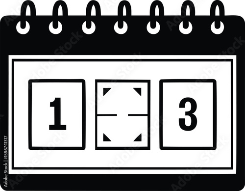 Vector illustration of scoreboard, Stylish scoreboard vector icon design, Calendar or stadium style scoreboard vector graphics or icon design