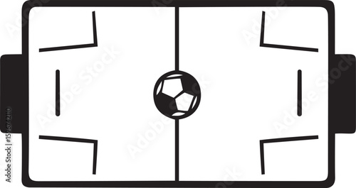 black and white soccer field graphic clip art preview