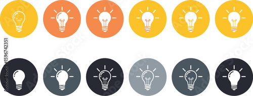 Light bulb icon set for business idea innovation and creative thinking concept
