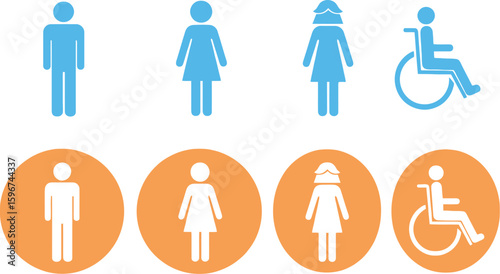 Restroom signs gender neutral accessible toilet icon bathroom symbol public place