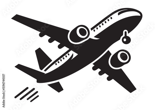 plane logo silhouette vector, aircraft logo silhouette vector, airplane silhouette vector illustration design, airliner silhouette vector logo, flying plane logo silhouettes vector on white background