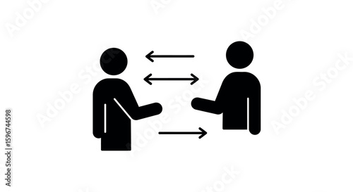 Two people communicating while maintaining social distance
