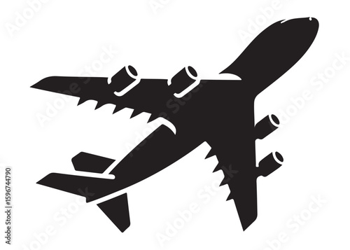 plane logo silhouette vector, aircraft logo silhouette vector, airplane silhouette vector illustration design, airliner silhouette vector logo, flying plane logo silhouettes vector on white background