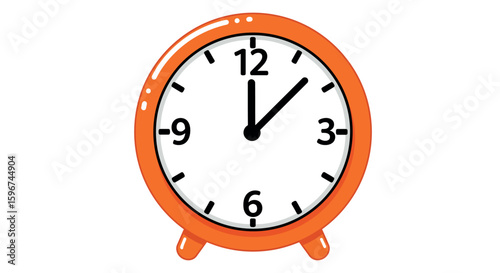 Bright orange alarm clock showing time with bold black numbers