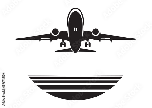 plane logo silhouette vector, aircraft logo silhouette vector, airplane silhouette vector illustration design, airliner silhouette vector logo, flying plane logo silhouettes vector on white background