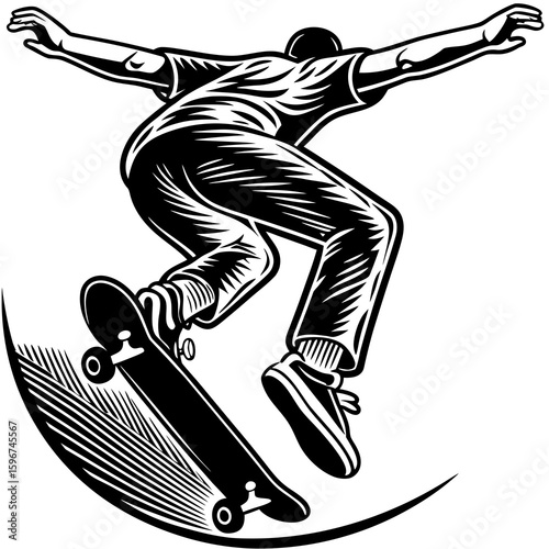 vector illustration of a skateboarder
