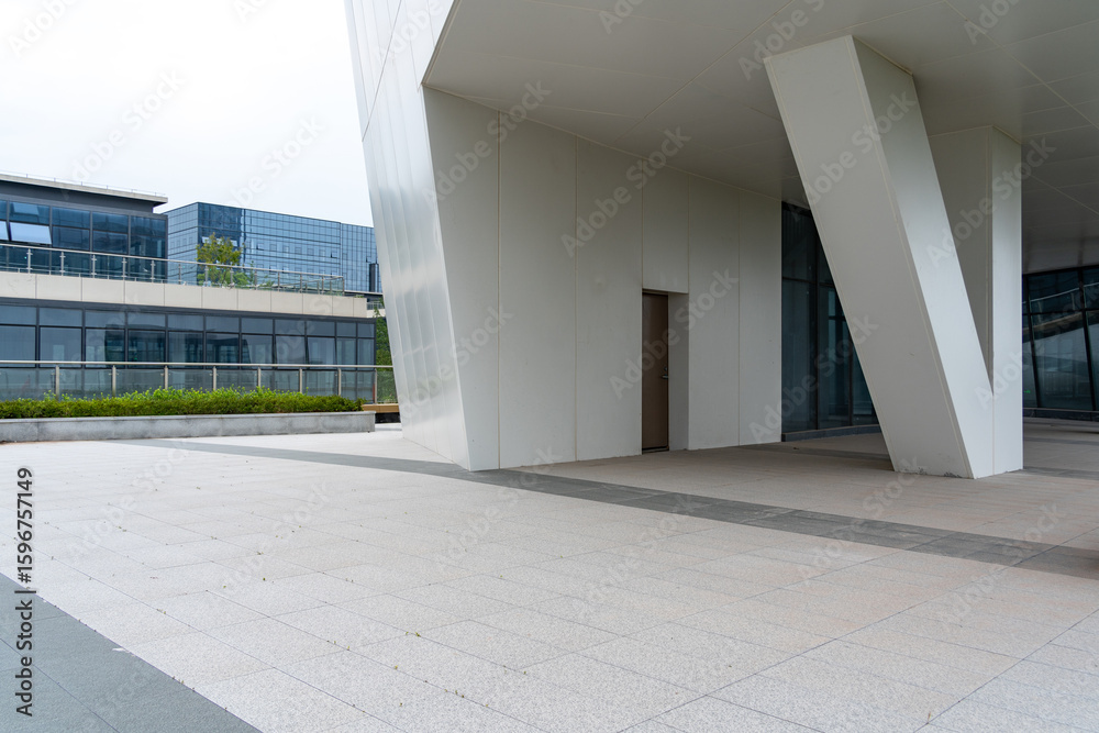 Obraz premium empty ground with modern building