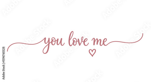 Romantic handwritten script with heart accent on white background