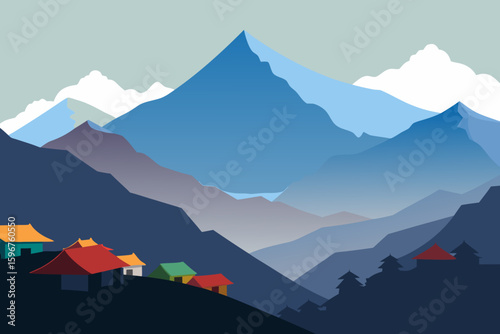 mountain landscape with mountains