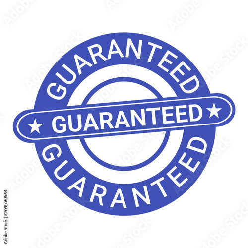 Guaranteed Badge – Blue Quality Assurance Stamp Icon Design