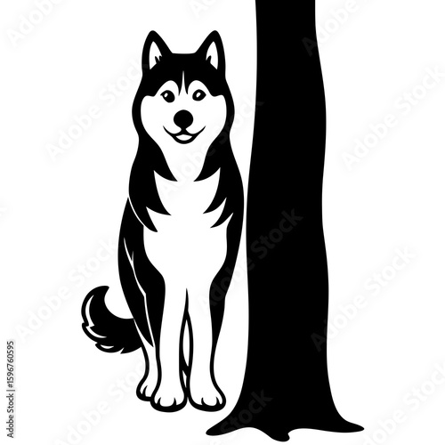 black and white dog