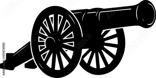  Vintage War Cannon vector graphcis
