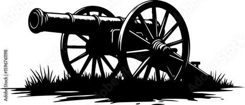  Vintage War Cannon vector graphcis