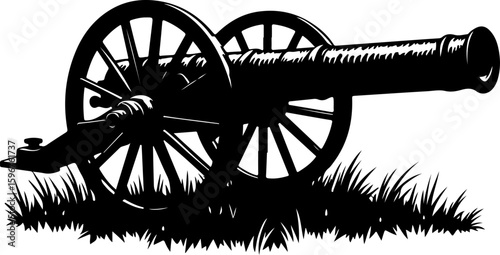  Vintage War Cannon vector graphcis