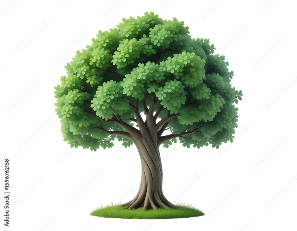 Fototapeta premium Lush Green Tree Illustration