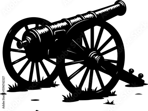  Vintage War Cannon vector graphcis