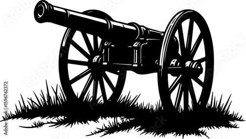  Vintage War Cannon vector graphcis