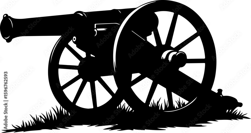 Fototapeta premium Vintage War Cannon vector graphcis