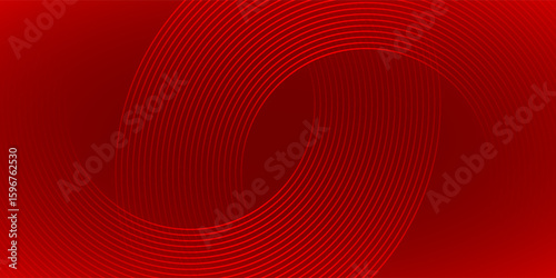 Modern abstract red background with circle lines. Geometric stripe line art design for poster, brochure, cover, website, header, web banner, presentation.