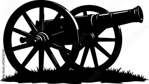  Vintage War Cannon vector graphcis