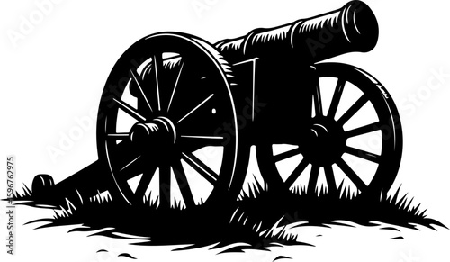  Vintage War Cannon vector graphcis