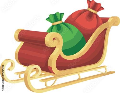 christmas sleigh with gifts