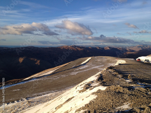 snow covered mountains