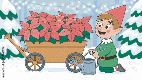 Christmas tree farmer in a abstract design