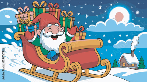 santa claus on sledge