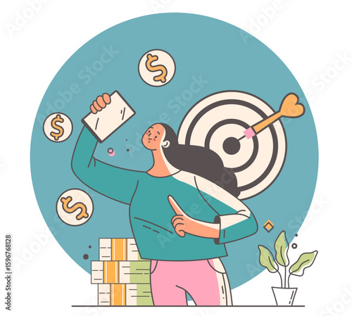 Business plan idea start up flat simple style isolated concept. Vector flat graphic design illustration