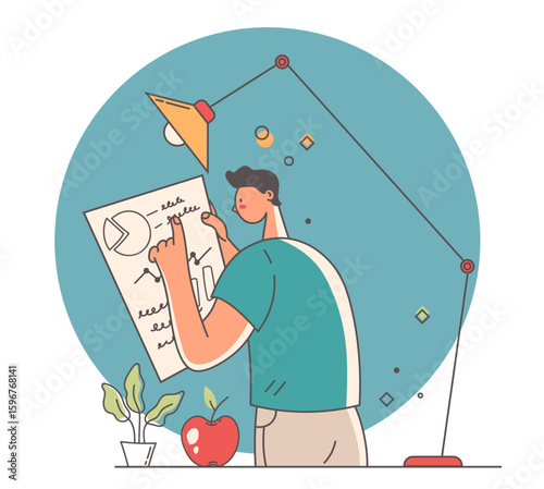 Business plan idea start up flat simple style isolated concept. Vector flat graphic design illustration