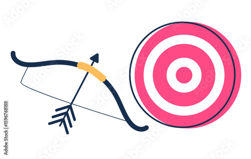 Darts business goal flat simple style isolated concept. Vector flat graphic design illustration