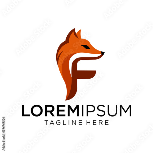 F fox cleverness and agility of a fox crafted into the letter F