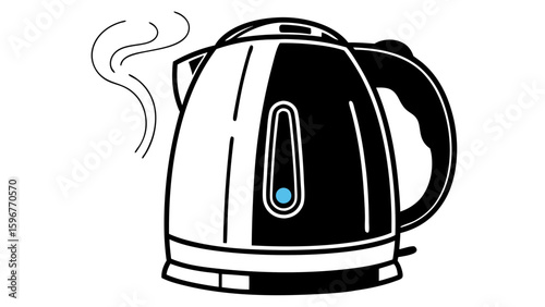 electric kettle on white background