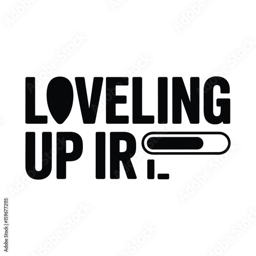 Leveling up ir silhouette isolated on white background