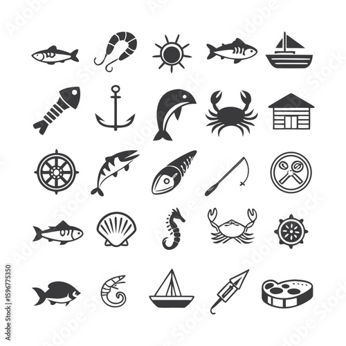 Modern Home Decoration Icons Collection | Minimal Vector Silhouettes of Indoor Styling, Furniture, Wall Art, and Room Accessories for Interior Design