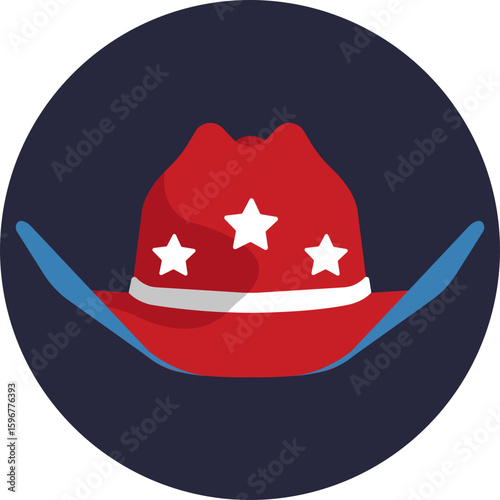 Traditional wide-brimmed cowboy hat symbolizing American Western heritage and patriotism.