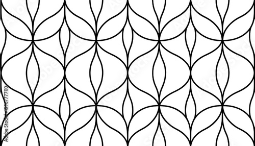 Black and white abstract geometric pattern with flowing lines vector