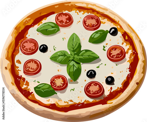 A delicious pizza with fresh toppings, showcasing a culinary delight