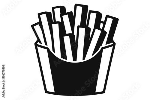 french fries on a white background