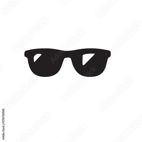 Sunglasses & Eyeglasses Icons – Monochrome Vector
