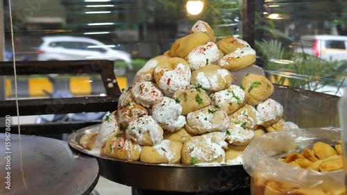 Stack of Fresh Dahi Vada Ready to Serve