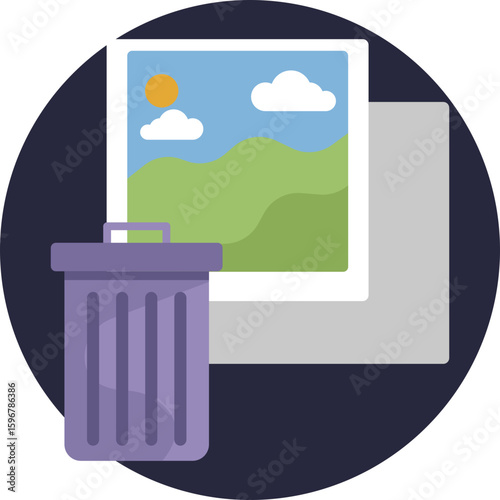 Icon representing the removal or deletion of photos from a gallery or device.