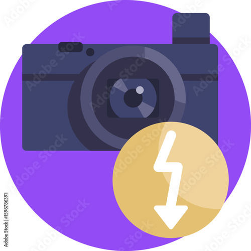 A quick flash of light synchronized with the camera shutter to improve image exposure.